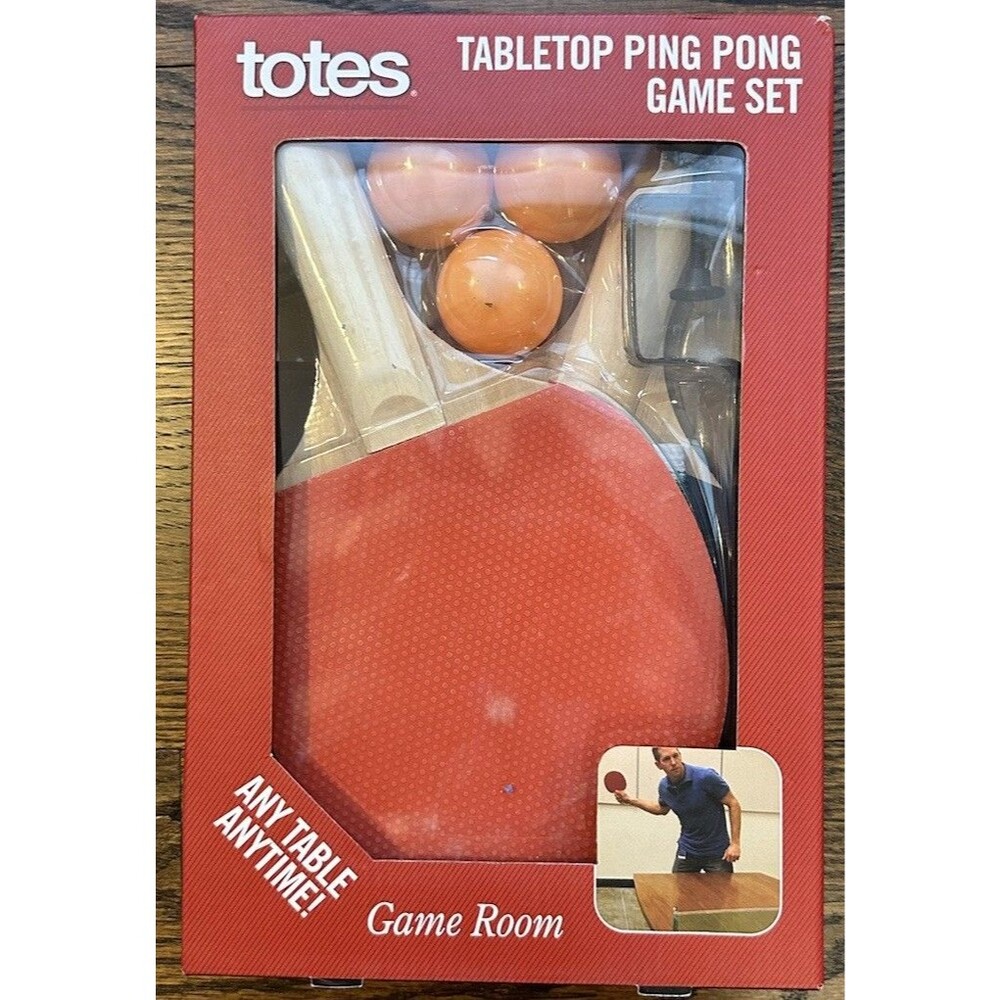 Totes Tabletop Ping Pong Game Set Any Table Anytime game room NIB